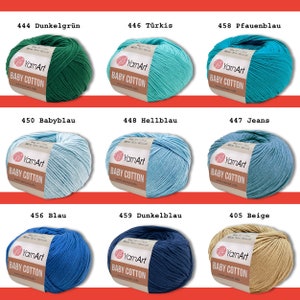 YarnArt 50 g Baby Cotton Wolle Garn Baumwolle Polyacryl Häkeln Stricken Babykleidung 55 Farben Bild 6