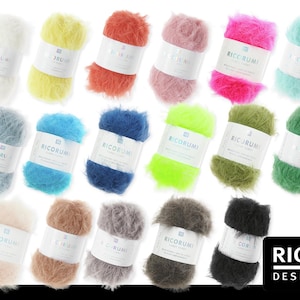 Hilo esponjoso de lana amigurumi Ricorumi Furry de 25 g con efecto de piel