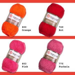 YarnArt 100 g Eco-Cotton Stricken Häkeln Baumwolle Amigurumi Wolle Garn 20 Farben Bild 3