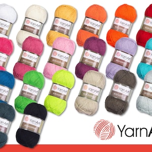 YarnArt 100 g Eco-Cotton Stricken Häkeln Baumwolle Amigurumi Wolle Garn 20 Farben Bild 1