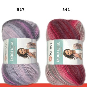 YarnArt 100 g Angora Active Knitting Filato di lana all'uncinetto Mohair sfumato 14 colori immagine 6