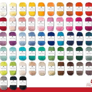 Pro Lana 50 g Basic Cotton Knitting Crochet Cotton mercerized Oeko-Tex certified Yarn Wool Basic Yarn 64 Colors