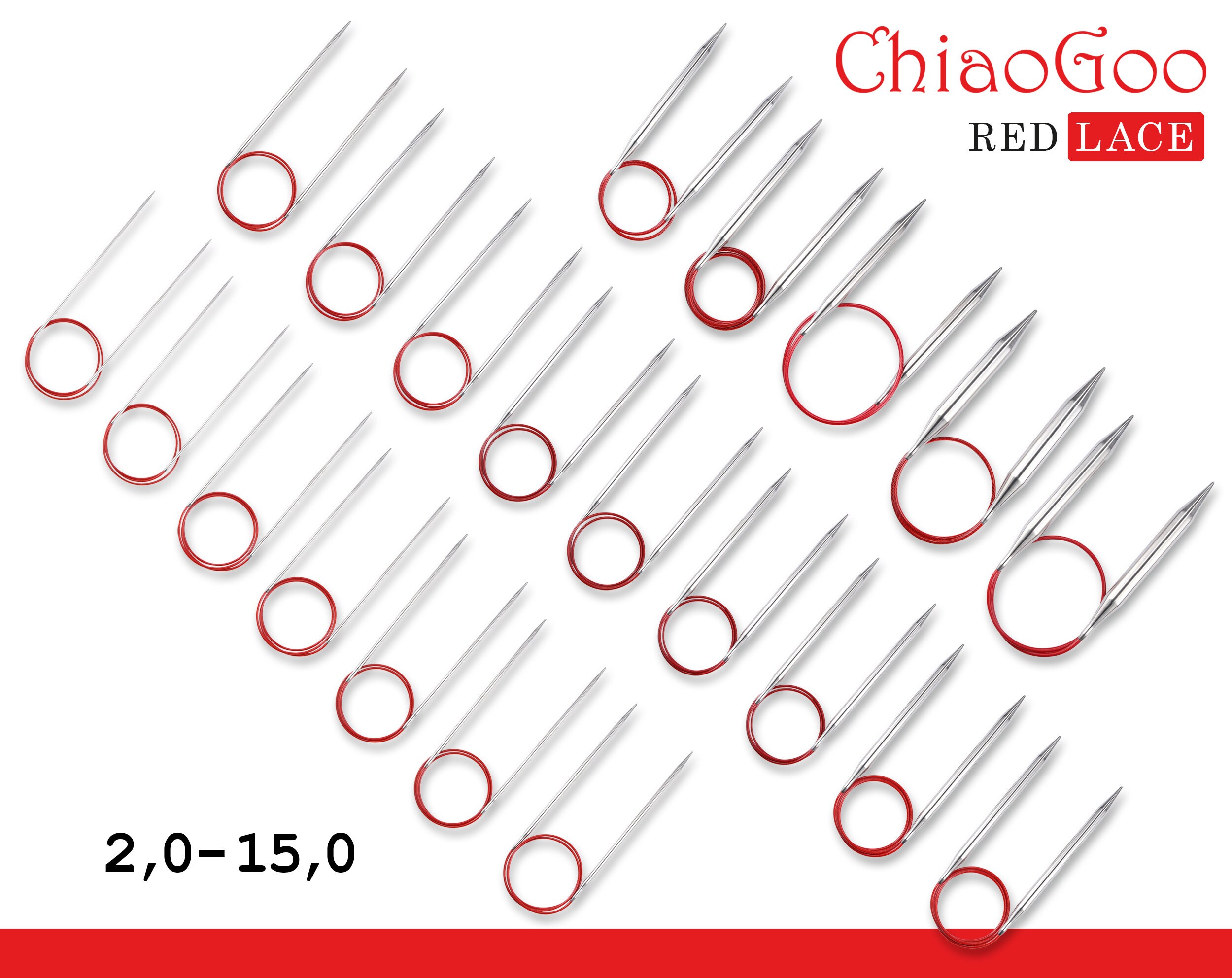 ChiaoGoo SS Red Lace 24 Circular Knitting Needles at The Endless