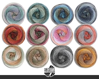 Lana Grossa 100 g Gomitolo Alpaca Wick Yarn Gradient Yarn Knitting Wool Alpaca Virgin Wool 12 Colors