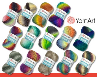 YarnArt 100 g Fil dégradé Ambiance en laine et acrylique ~ fil pour crochet et tricot ~ 14 couleurs