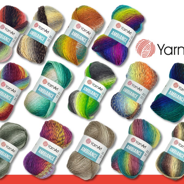 YarnArt 100 g Fil dégradé Ambiance en laine et acrylique ~ fil pour crochet et tricot ~ 14 couleurs