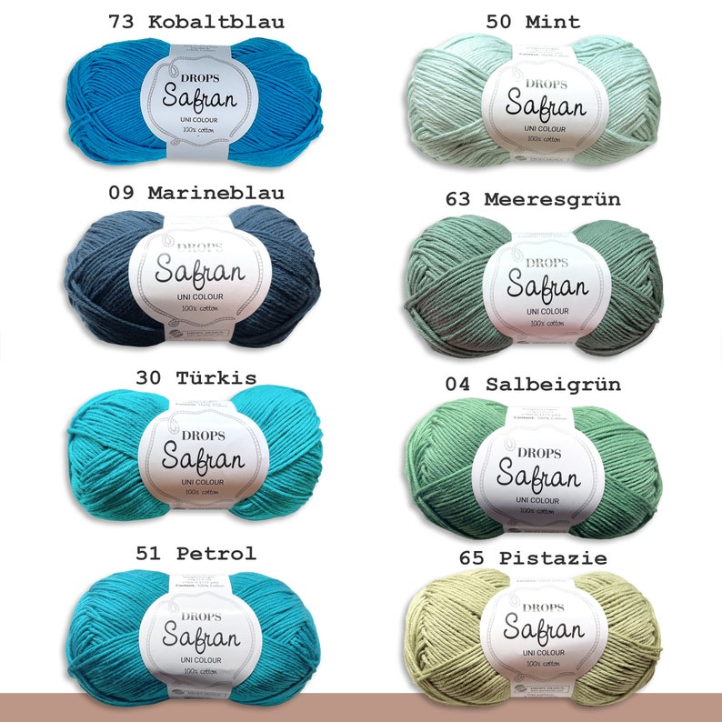 Gouttes 50 g de fil de coton safran pour bébé, fil d'été, fil de base Oeko-Tex Standard 100, crochet à tricoter, 43 couleurs image 5