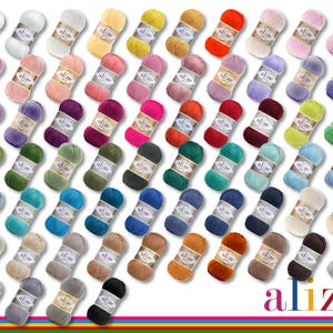 Alize 100 g Diva Filato di lana effetto seta morbido uncinetto maglia 64 colori