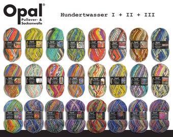 Opal 100 g Hundertwasser chaussette fil 4 plis bas chaussettes tricot 24 couleurs