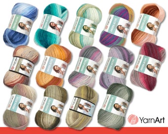 YarnArt 100g Angora Active Knitting Crochet Wool Yarn Mohair Gradient 14 Colors