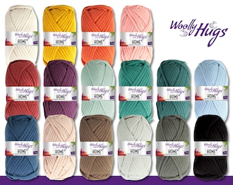 Woolly Hugs 3 x 100 g Home Textilgarn Baumwolle Korb Untersetzer Muschel 16 Farben