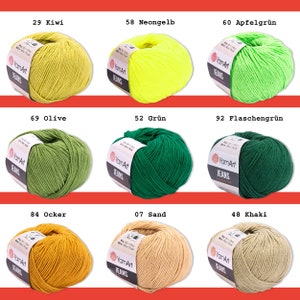 YarnArt 50 g Jeans Tejer Ganchillo Bebé Lana Hilo Lana Algodón Colores Pastel 63 Colores imagen 7