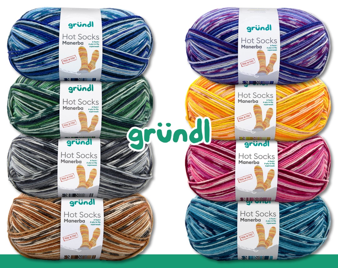 Wool Stockings - Colors Socks Gründl Yarn G Sock Socks 8 6-ply Embroidery Crochet Gradient 150 Manerba Etsy Hot