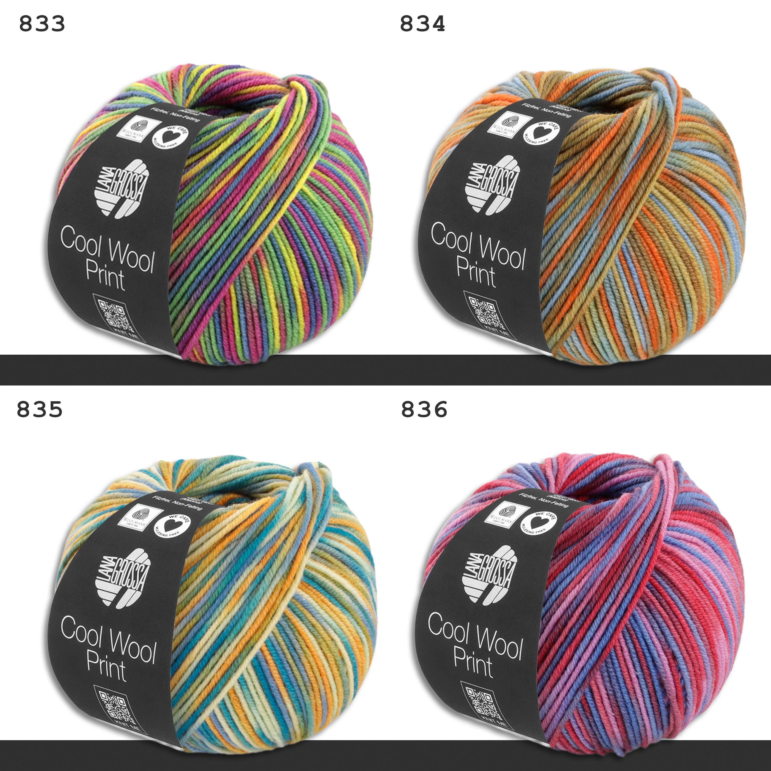 Lana Grossa Meilenweit 100 Merino Extrafine Luna 4114 Licht Donkergrijs Citrusgeel Zachtgroen Lila 2