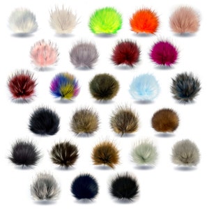 15-17 cm faux fur pompom with snap fastener fur pompom fur pompom pompom hat pendant | 26 different colors to choose from