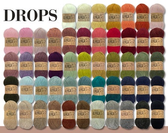 Drops 50 g Alpaca uni mix Alpaca wool yarn soft baby child clothing crochet knitting 51 colours