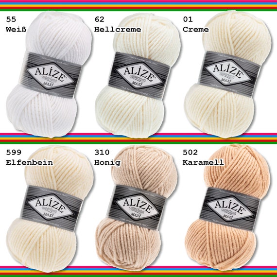 Alize 5 X 100g Superlana Maxi Thick Yarn for Crochet and Knitting
