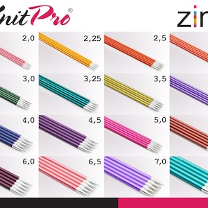 KnitPro Zing sock knitting needles 2 lengths 15 cm 20 cm needle play smooth surface easy various colors knitting 16 sizes image 1