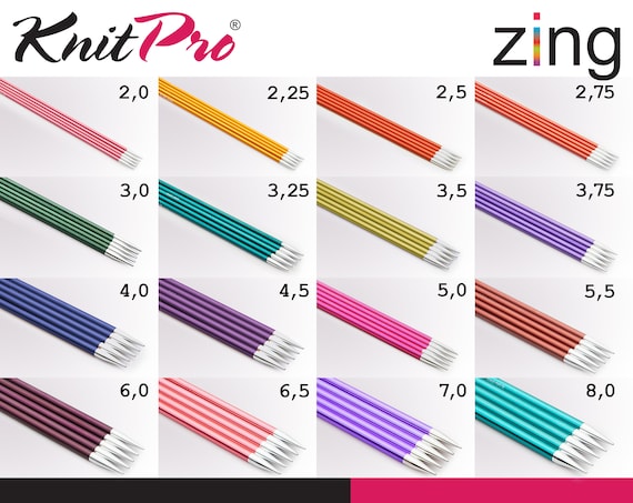 Knitpro Zing Sock Knitting Needles 15 Cm Needle Play Smooth Surface Easy  Knitting Different Colors 16 Sizes 