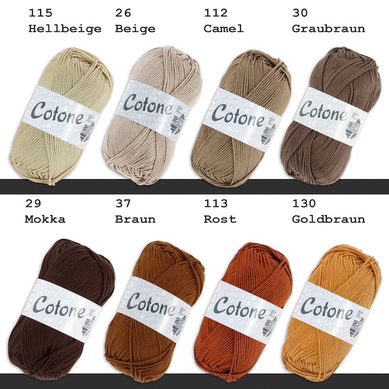 Lana Grossa 50 g Cotone Baumwolle Stricken Häkeln Basic-Garn Sommergarn Wolle Garn 70 Farben Bild 9