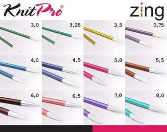 KnitPro Zing Punte degli aghi intercambiabili lunghezza 11,5 cm in 12 misure