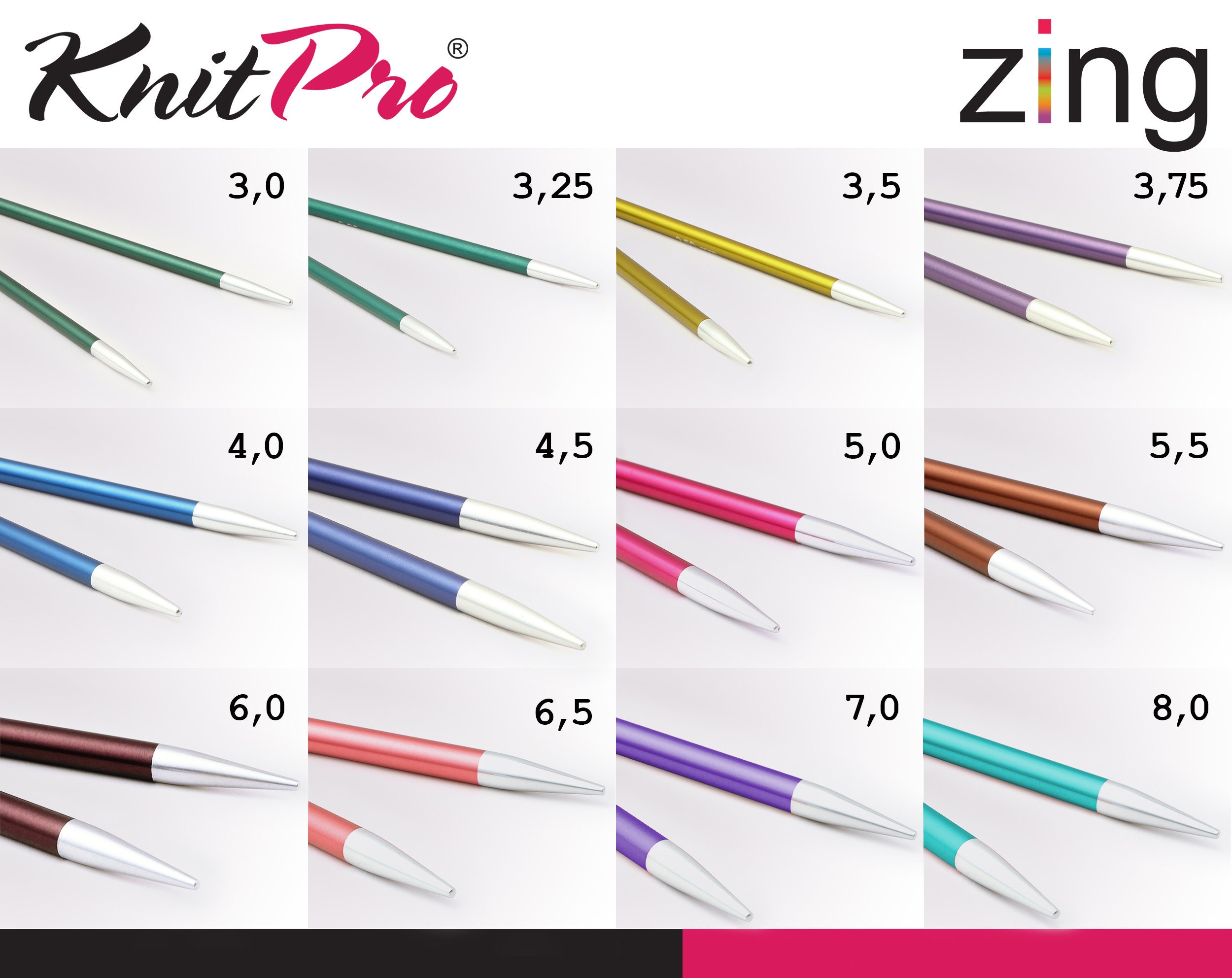 Size 4 3.50 Mm Knitters Pride Zings 6 Double Pointed Knitting Needles DPNS  