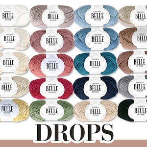 Drops 3 x 50 g Belle Wool Cotton Viscose Linen Summer Yarn Baby Yarn Basic Yarn Oeko-Tex Standard 100 Knitting Crochet 20 Colors