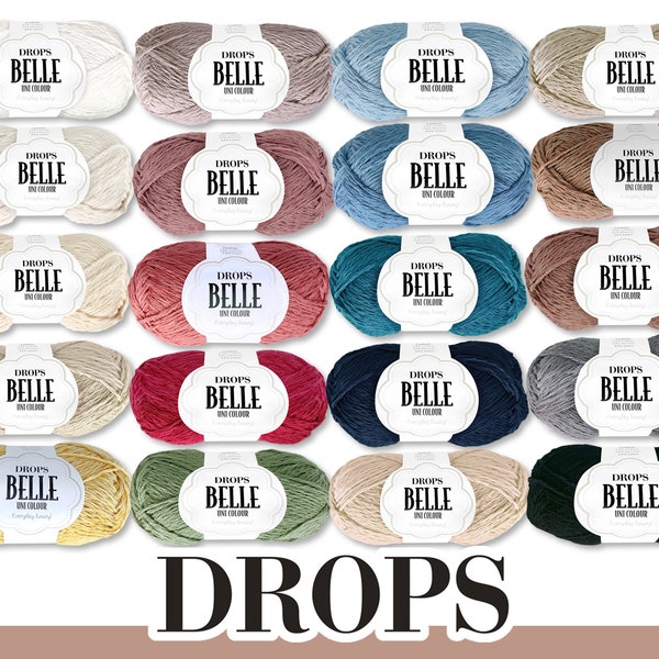 Drops 3 x 50 g Belle laine coton viscose lin fil d'été fil pour bébé fil de base Oeko-Tex Standard 100 tricot crochet 20 couleurs