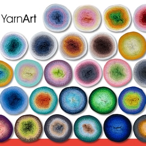 YarnArt 2 x 250 g = 1000 m Rosegarden Bobbel Bsumwolle gradient yarn wool 26 colors