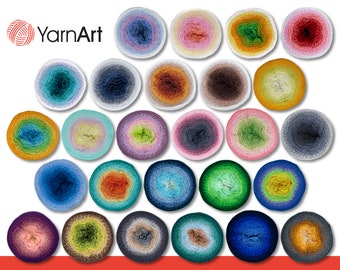 YarnArt 250 g = 1000 m Rosegarden Bobbel Bsumwolle lana de hilo degradado 26 colores