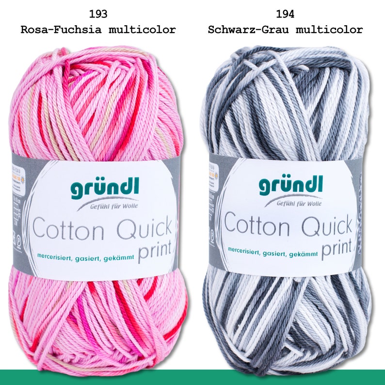 Gründl 50 g Cotton Quick Print Baumwolle Sommerwolle Wolle Garn Häkeln Stricken 16 Farben Bild 4