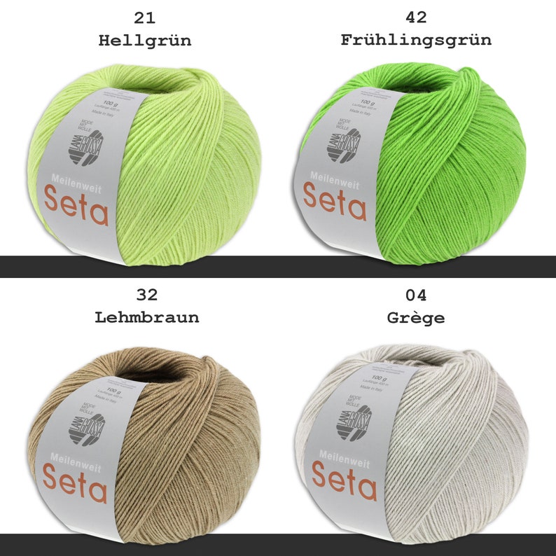 Lana Grossa 100 g Meilenweit 100 Seta Sockenwolle Merino Seide Garn 35 Farben Bild 9