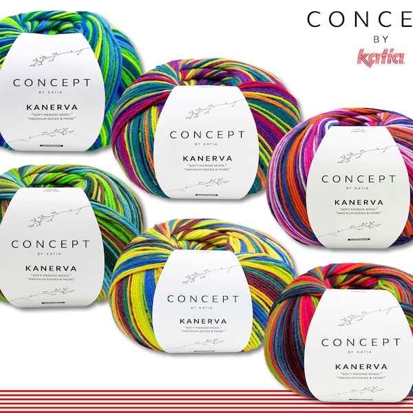 Concept by Katia 150 g Kanerva laine crochet tricot chaussettes fil dégradé fil 6 couleurs