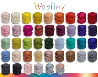 Wooliny 4.6 kg Felt Wool Worsted Wool Merino Wool Fairytale Wool Chunky Yarn XXL Arm Knitting Yarn 42 Colors