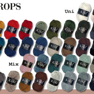 Drops 3 x 50 g Alaska Uni and Mix Knitting Crochet Felting Wool New Wool 32 Colors