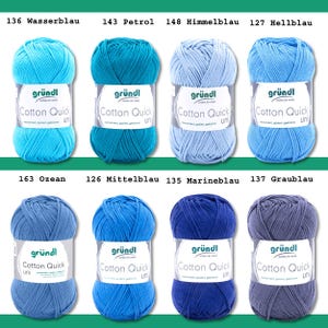 Gründl 50g Cotton Quick uni Knitting Crochet Cotton Summer Yarn Baby Yarn Mercerized Easy Care image 9