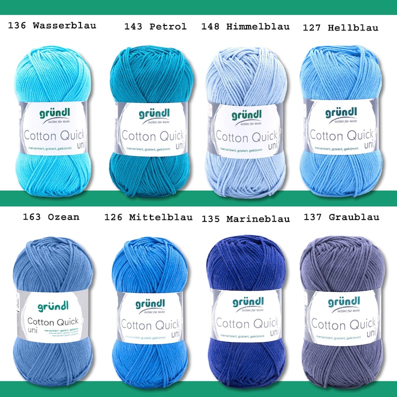 Gründl 50g Cotton Quick uni Knitting Crochet Cotton Summer Yarn Baby Yarn Mercerized Easy Care image 9