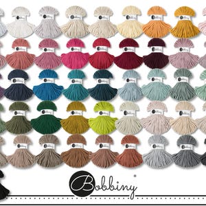 Bobbiny 100 m braided cord premium Ø 5 mm cotton textile yarn crochet macrame 46 colors