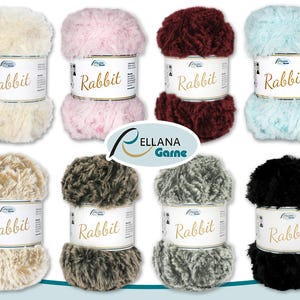 Rellana 3 x 100 g Lana di coniglio Ciniglia Effetto lana Filato di lana Filato di peluche Lana coccolosa Soffice Amigurumi 8 colori