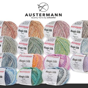 Austermann 50 g Magic Silk Color Wolle Seide Stricken Häkeln Handarbeit 15 Farben