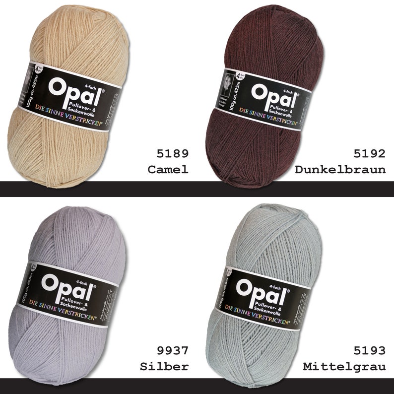 Opal 100 g plain 4-ply sock yarn, felt-free, machine washable, knitting, crocheting yarn, 35 colors image 8