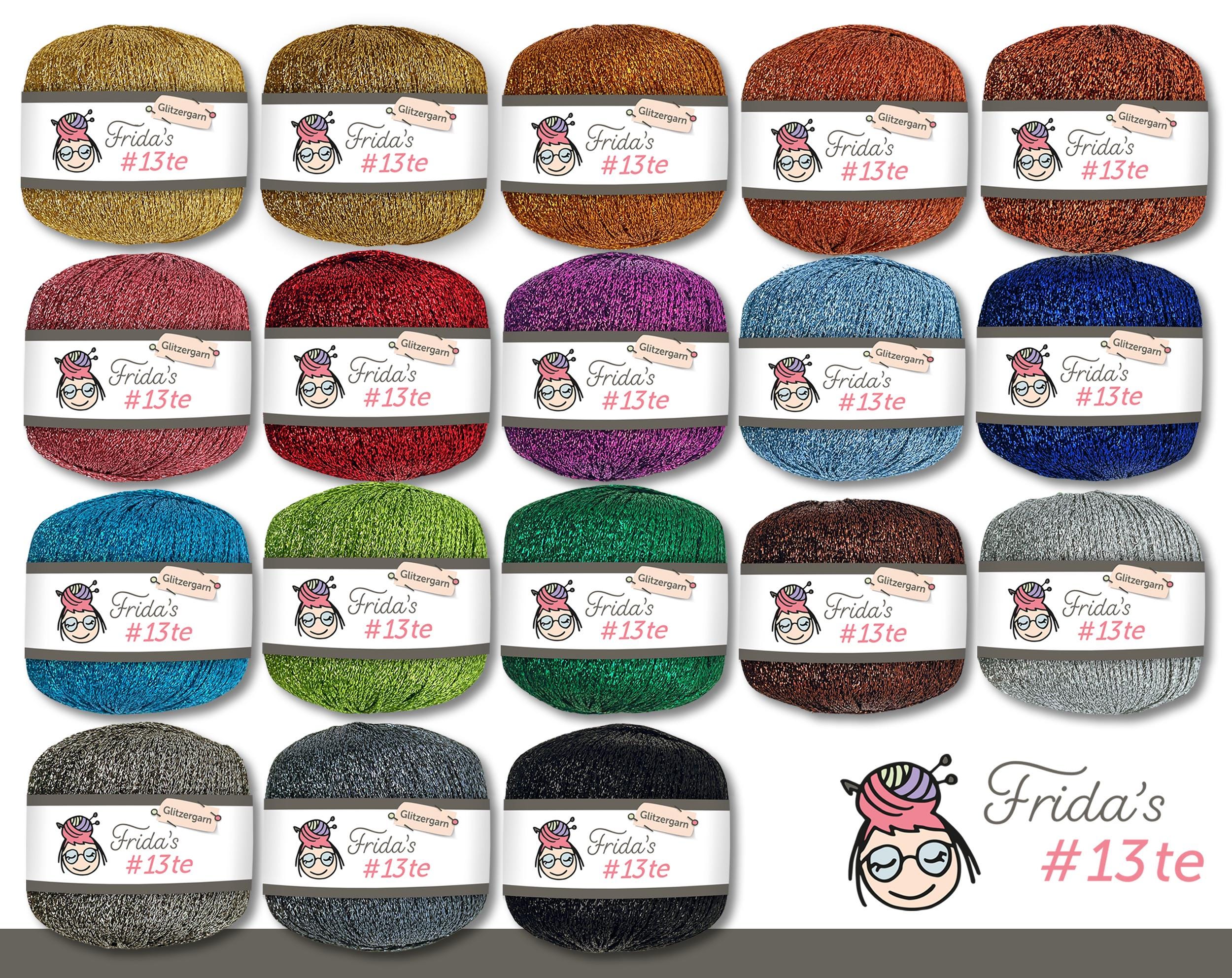 Frida's 25 g #13te Glitter Yarn Crochet Yarn Effect Yarn Wool Yarn Knitting Crochet 18 Colors