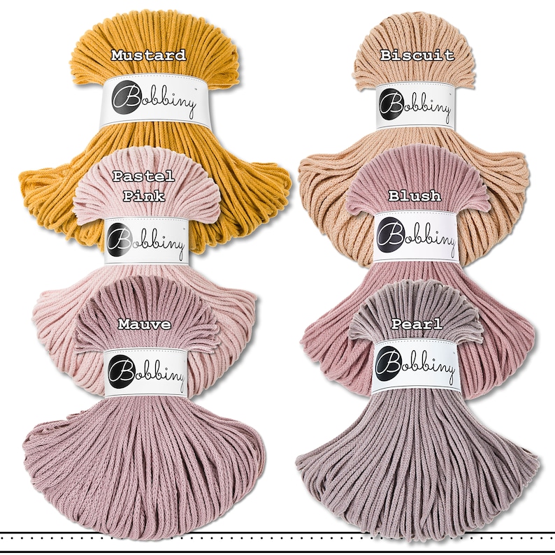 Bobbiny 100 m braided cord Junior Ø 3 mm textile yarn craft cord macrame 39 colours image 3