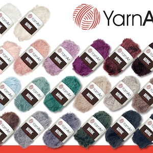 YarnArt 50 g Mink Fringe Yarn Plush Yarn Fluffy Yarn Eyelash Yarn 20 Colors