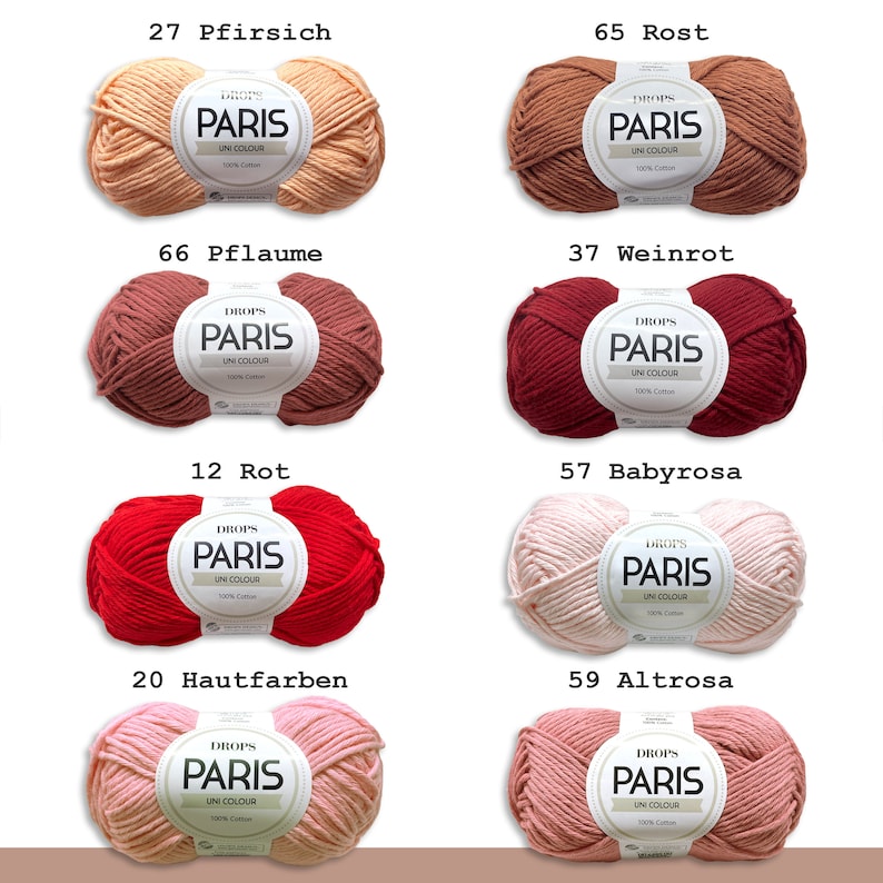 Drops 50 g Paris Coton Été Fil Bébé Fil Basic Fil Oeko-Tex Standard 100 Tricot Crochet 54 Couleurs image 3