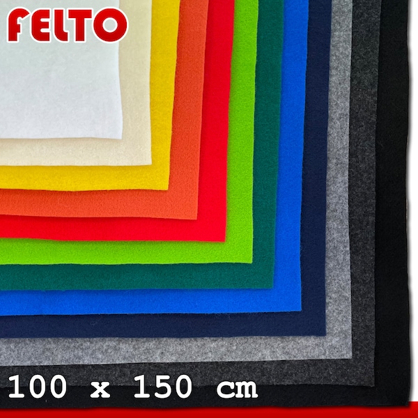 Felto 3 mm textile felt 100 x 150 cm sold by the meter | Craft felt bag felt | 12 different colors to choose from