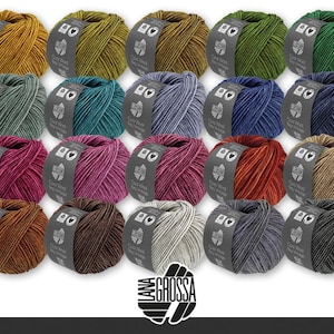 Lana Grossa 5 x 50 g Cool Wool Big Vintage Wool Yarn Knitting Crocheting Extra Fine Merino Wool Winter Yarn 20 Colors