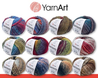 YarnArt 50 g Harmony Yarn Lana Ganchillo Tejer Degradado Hecho a Mano 12 Colores