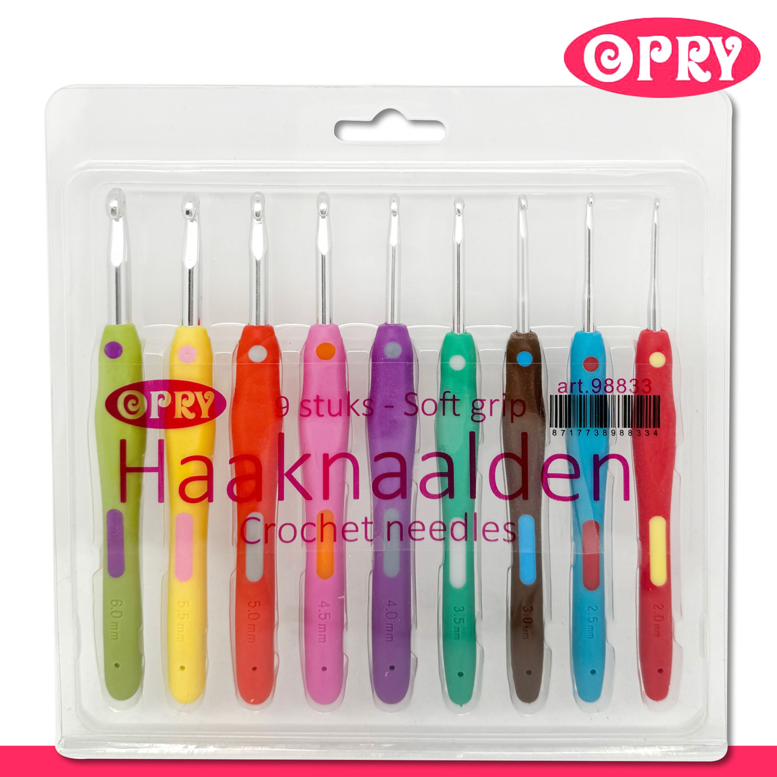 Opry Crochet Hook Set Soft Grip 2.00-6.00 Mm Crochet Amigurumi