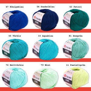 YarnArt 50 g Jeans Maglia Uncinetto Filato Lana Bambino Lana Cotone Colori Pastello 63 Colori immagine 6